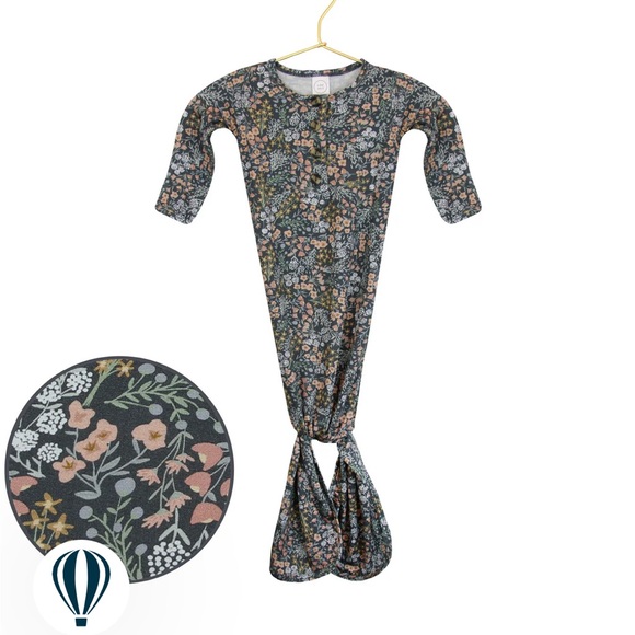 Lou Lou knotted gown (newborn) Bea Print - Picture 2 of 4